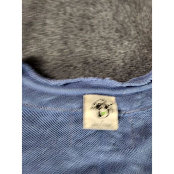 We The Free Distressed Tight Knit Sweater Women Sz S Blue V Neck Everyday Boho - Picture 7 of 9